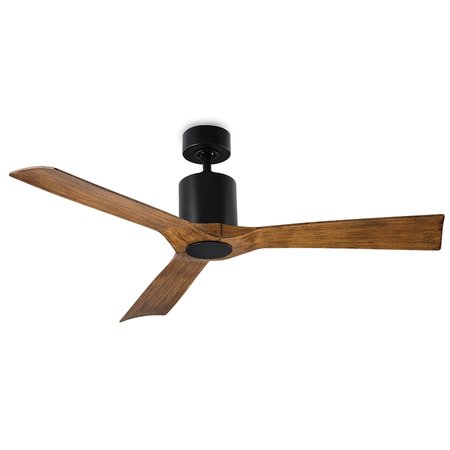 MODERN FORMS 3-Blade Smart Ceiling Fan 54" Matte Blk Distressed Koa w/Remote Control (Light Kit Sold Separately) FR-W1811-54